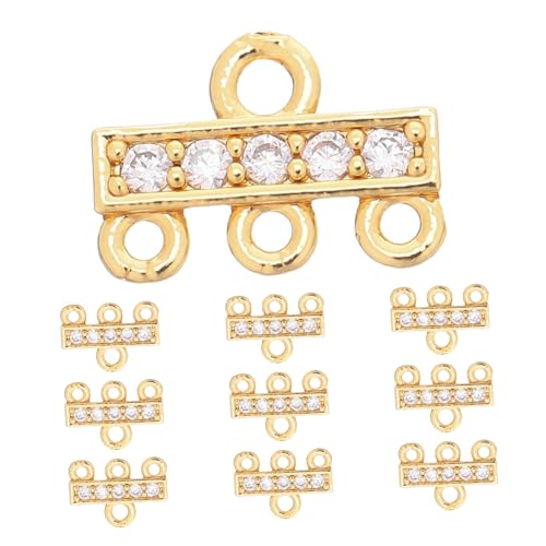 SEWOART 10 Stück Teiliges Gold Überzogener Zirkonia Schmuckverbinder Multi-strang Kettenverschluss mit Trennfunktion für Mehrlagige Armbänder und Halsketten DIY Perlen Schmuckschließe SEWOART 10 Stück Teiliges Gold Überzogener Zirkonia Schmuckverbinder Multi-strang Kettenverschluss mit Trennfunktion für Mehrlagige Armbänder und Halsketten DIY Perlen Schmuckschließe von SEWOART