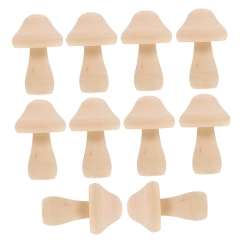 SEWOART 10 Stück Teiliges Holzpilz Dekorationsspielzeug für Unbemalte DIY Farbgestaltung für Kreative Bastelprojekte und Malen SEWOART 10 Stück Teiliges Holzpilz Dekorationsspielzeug für Unbemalte DIY Farbgestaltung für Kreative Bastelprojekte und Malen von SEWOART