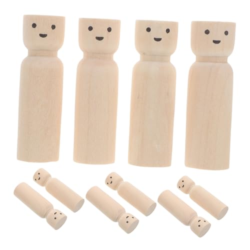 SEWOART 10 Stück Teiliges Naturbelassene Holzpuppen mit Lachendem Gesicht Unbemalte Künstlerpuppen für DIY Bemalung Handgefertigte Holzfiguren für Kreative Wohnraumdekoration SEWOART 10 Stück Teiliges Naturbelassene Holzpuppen mit Lachendem Gesicht Unbemalte Künstlerpuppen für DIY Bemalung Handgefertigte Holzfiguren für Kreative Wohnraumdekoration von SEWOART
