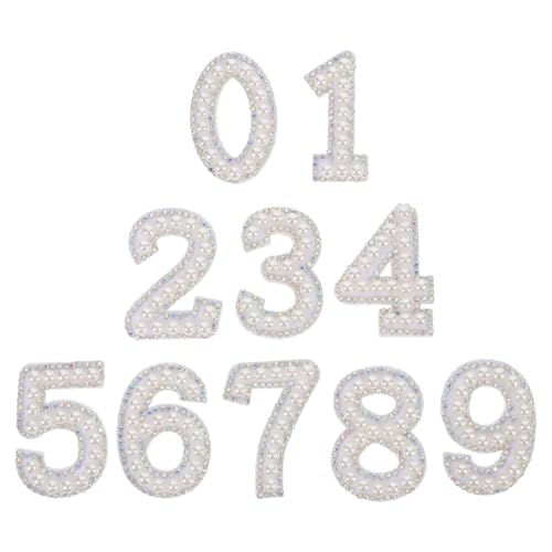 SEWOART 10 Stück Teiliges Set Strass Patches mit Perlen zum Aufbügeln Ziffern Glitzer Applikationen für Diy Bekleidung Jeans und Taschen Einfach Anzubringen Weiche und Haltbare Materialien SEWOART 10 Stück Teiliges Set Strass Patches mit Perlen zum Aufbügeln Ziffern Glitzer Applikationen für Diy Bekleidung Jeans und Taschen Einfach Anzubringen Weiche und Haltbare Materialien von SEWOART