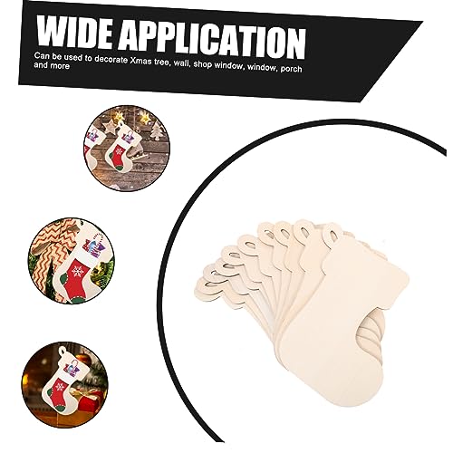 SEWOART 10 Stück Teiliges Weihnachtsdekoration Naturbelassenen Holzscheiben DIY Blanko Xmas Anhänger zum Bemalen und Basteln Vielseitig Einsetzbar für Christbaumschmuck Fenster und von SEWOART