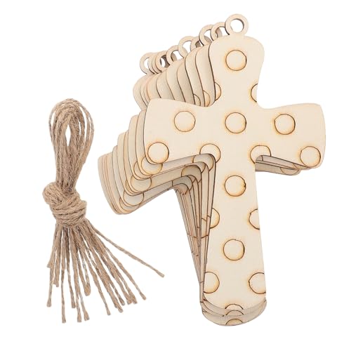 SEWOART 10 Stück Unfertige Holz Kreuze für DIY Bastelprojekte Leichte Holzschilder zum Bemalen und Gestalten für Kreativitätsförderung und Fantasieanregung von SEWOART