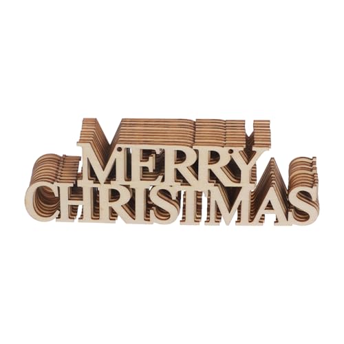 SEWOART 10 Stück Weihnachts Holzschilder Diy Bastelbuchstaben Dekoration Unvollendete Holzschnitt für Kreative Weihnachtsgestaltung für und Baumdekoration von SEWOART