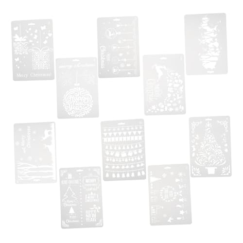 SEWOART 10 Stück Weihnachtsmalvorlagen Wiederverwendbare Schablonen für DIY Bastelprojekte für Malerei Scrapbooking und Festtagsdekoration SEWOART 10 Stück Weihnachtsmalvorlagen Wiederverwendbare Schablonen für DIY Bastelprojekte für Malerei Scrapbooking und Festtagsdekoration von SEWOART