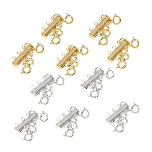 SEWOART 10 Stück magnetisches Rohrschloss Mehrstrangige Halskettenverschlüsse Schmuckzubehör für mehrschichtige Halsketten Halskette Distanzverschluss Armbandverbinder von SEWOART