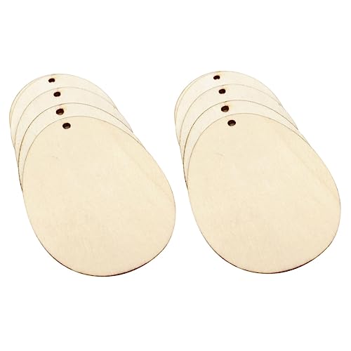 SEWOART 10 Stücke Hölzernes ovales Ei Erwachsene Mini mit für Bausatz easter egg decoration holzostereier Ostern Holzschmuck Kunsthandwerk Holzausschnitte Osterchip Ei Holzscheiben von SEWOART