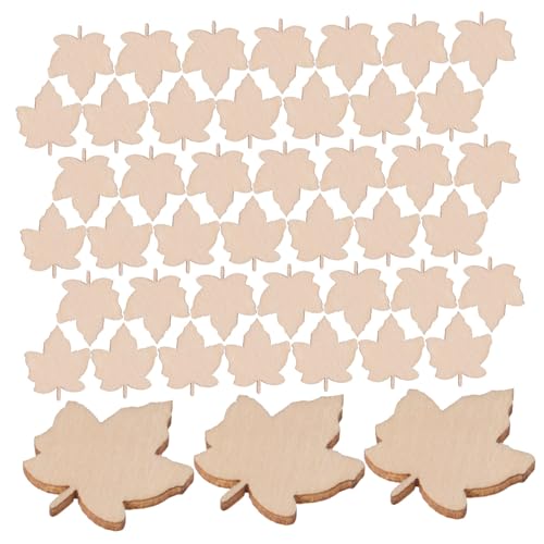 SEWOART 100 Stück Ahornblatt Holzscheiben für DIY Basteln Naturbelassene Holzembleme Unbehandelte Holzscheiben zum Bemalen und Dekorieren für Hochzeit Geburtstag Tischdeko und von SEWOART