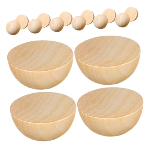 SEWOART 100 Stück Halbe Holzkugeln Glatte Oberfläche zum Bemalen Basteln DIY Dekorationen Holzperlen für Handwerk und Wohnkultur von SEWOART