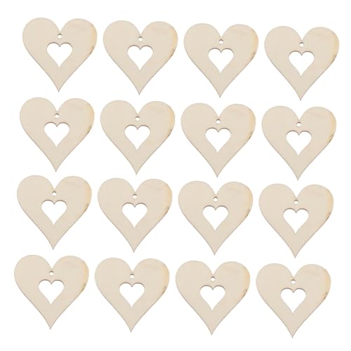 SEWOART 100 Stück Herz Holzscheiben Diy Bastelset für Valentinstag Handgemachte Holz für Projekte für Hochzeiten Partys und Fotorequisiten von SEWOART