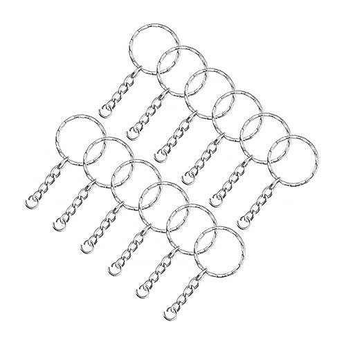 SEWOART 100 Stück Metall Spaltschlüsselringe mit Kette und Hängering Weißes K Muster pro Packung Insgesamt Robuste Schlüsselanhänger für Schlüssel und Taschen für Bastelprojekte und SEWOART 100 Stück Metall Spaltschlüsselringe mit Kette und Hängering Weißes K Muster pro Packung Insgesamt Robuste Schlüsselanhänger für Schlüssel und Taschen für Bastelprojekte und von SEWOART