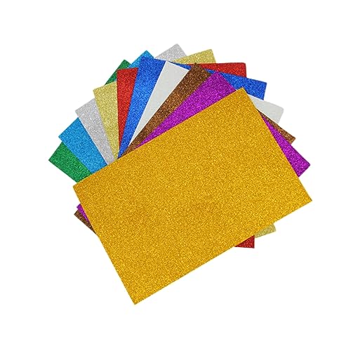 SEWOART 10Stücke Glitzer Schwammpapier für DIY Bastelpapier für Selbstklebend für Projekte und Schularbeiten von SEWOART
