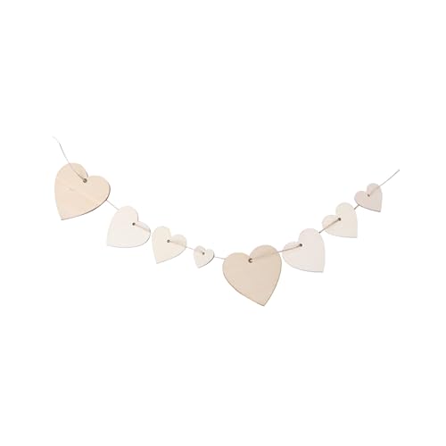 SEWOART 110 Stück DIY Herz Holzscheiben Unlackierte Holzplatten mit Hanfseil für Kreative Bastelideen für Valentinstag Hochzeiten und Partys von SEWOART