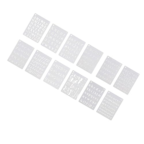 SEWOART 12 Blatt Teiliges Pet Alphabet und Zahlenschablonen Wiederverwendbar Robust für DIY Malerei Scrapbooking Präzises Zeichnen und Basteln von SEWOART