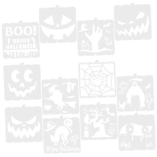 SEWOART 12 Stck Teiliges Halloween Schablonen Set Wiederverwendbare Malvorlagen für Kürbis Geist und Hexe Dekorative Malvorlagen für DIY Bastelprojekte und Kreative Wanddekoration SEWOART 12 Stck Teiliges Halloween Schablonen Set Wiederverwendbare Malvorlagen für Kürbis Geist und Hexe Dekorative Malvorlagen für DIY Bastelprojekte und Kreative Wanddekoration von SEWOART