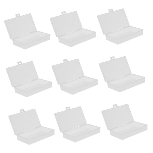 SEWOART 12 Stück Aufbewahrungsbox aus Kunststoff kleine Kunststoffkoffer mit Klappdeckel rechteckige Mini-Aufbewahrungsbehälter kleine Plastikdosen mit Deckel Plastikboxen Transparent von SEWOART