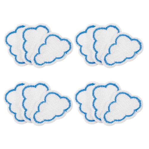 SEWOART 12 Stück Bestickte Wolken Patches zum Aufbügeln DIY Dekoration für Kleidung Rucksäcke und Jacken Niedliche Wolken Designs für Kreative Projekte von SEWOART
