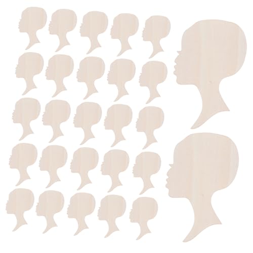 SEWOART 12 Stück Holzspäne lackieren ausgeschnitten Party Planke geschnitzt Frauenverzierung Kopfschmuck Figur holzdeko afrikanische Frau Afrikanische Wanddekoration afrikanisches von SEWOART