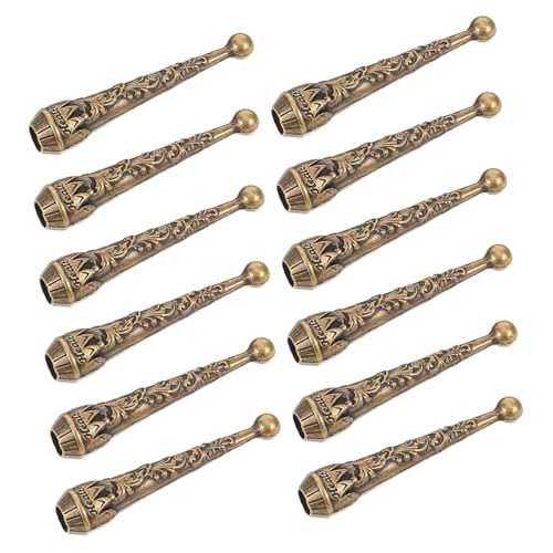 SEWOART 12 Stück Teiliges Antike Metall Bolo Tie Endkappen mit Traditionellem Scroll Design Dekorative Diy Kordelspitzen für Halsketten Schmuckherstellung Vintage Western Stil Zubehör von SEWOART