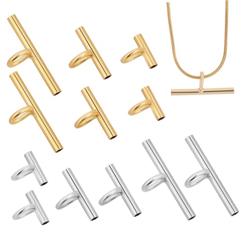 SEWOART 12 Stück Teiliges Broschen Kupfer Pin zu Anhänger in Gold und Silber Verschiedene Leichter Schmuckadapter für Broschen und Ketten Vielseitig und Kompakt von SEWOART