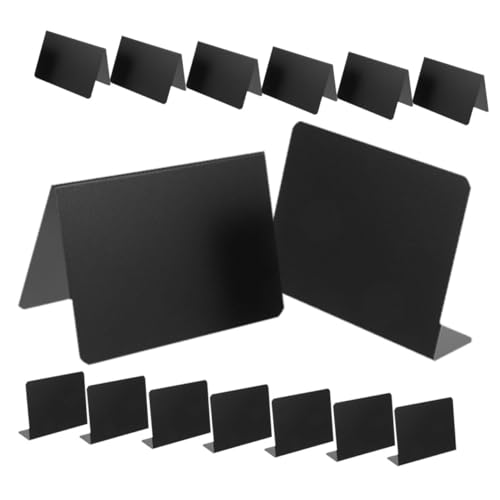 SEWOART 12 Stück Teiliges Mini Tafelschild Wiederbeschreibbar Kleine Tischtafeln für Nachrichten Menü Hochzeitstischnummern Party Dekoration Abwischbare Schwarze Acryl Schilder von SEWOART
