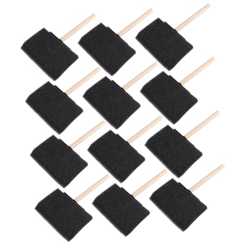 SEWOART 12 Stück Teiliges Schwamm pinselset mit Robustem Holzgriff Schwamm Pinsel für Vielseitig Einsetzbar für Acrylfarben Bastelarbeiten und Gleichmäßiges Auftragen Schmalen Flächen von SEWOART