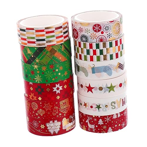 SEWOART 12 Stück Teiliges Weihnachts Washi Tape mit Festlichen Motiven Dekoratives Klebeband für DIY Basteln Selbstklebend Rückstandslos Entfernbar für Scrapbooking und Geschenkverpackung SEWOART 12 Stück Teiliges Weihnachts Washi Tape mit Festlichen Motiven Dekoratives Klebeband für DIY Basteln Selbstklebend Rückstandslos Entfernbar für Scrapbooking und Geschenkverpackung von SEWOART