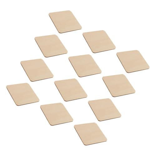 SEWOART 12 Stück Unbearbeitete Holzquadrate für Diy Bastelprojekte für Malerei Färbung und Kreative Anwendungen der Wohnung Büro von SEWOART