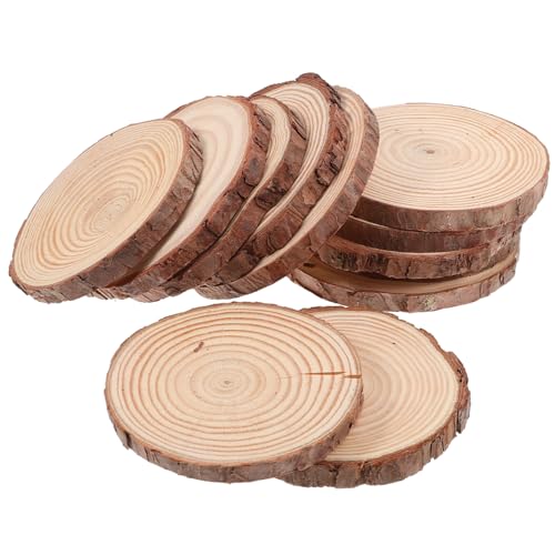 SEWOART 12 Stück Unbehandelte Holzscheiben für Diy Bastelprojekte Runde Holzuntersetzer Naturholz für Kreative Dekorationen Hochzeiten und Weihnachten von SEWOART