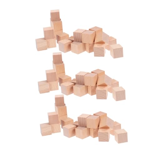 SEWOART 120 Stück Natürliche Unbehandelte Holzklötze Glatte Kompakte Holzwürfel für Originelles Basteln Räumliches Denken Eltern-junge Mädchen-spiele Tragbares DIY von SEWOART