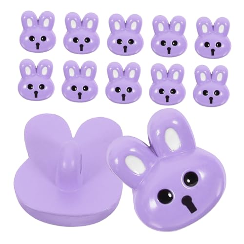 SEWOART 12st Hasenknöpfe -kleiderknöpfe Knöpfe Für Babykleidung Ärmelknöpfe Osterkörbchenfüller Kbunny Knöpfe Annähen Scrapbooking-knöpfe Pulloverknopf Zubehör Violett Karikatur Harz von SEWOART