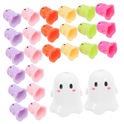 SEWOART 13 Stücke Teiliges Halloween Acryl Geisterperlen mit Weiße Cartoon Spacer Beads für DIY Schmuckherstellung Armbänder Halsketten Schlüsselanhänger Bastelbedarf von SEWOART