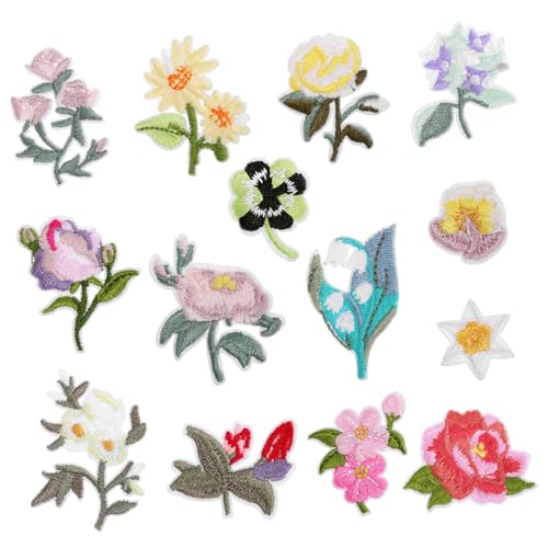 SEWOART 14 Stück Teiliges Blumen Aufbügel Patch Bestickte Applikationen mit Präziser Stickerei Vielseitig für Jeans Jacken Hüte und Taschen DIY Kleidung Dekorieren und Reparieren SEWOART 14 Stück Teiliges Blumen Aufbügel Patch Bestickte Applikationen mit Präziser Stickerei Vielseitig für Jeans Jacken Hüte und Taschen DIY Kleidung Dekorieren und Reparieren von SEWOART
