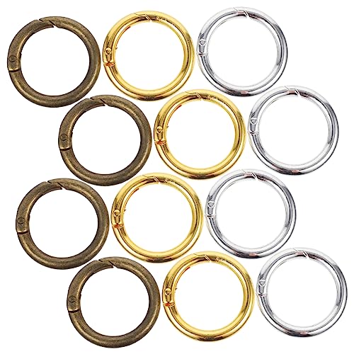 SEWOART 15 Stück Runde Federringe aus Legierung päckchen packetbandrollen key chains Schnappverschluss schlüsselketten schlüsselanhänger feder schlüsselring schnalle runde Schnappschnalle von SEWOART
