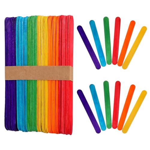 SEWOART 150 Stück Bunte Holz Bastelstäbchen Naturfarbene Eisstiele für DIY Projekte Bastelmaterial und Vielseitig Einsetzbar für Schule und Freizeit SEWOART 150 Stück Bunte Holz Bastelstäbchen Naturfarbene Eisstiele für DIY Projekte Bastelmaterial und Vielseitig Einsetzbar für Schule und Freizeit von SEWOART