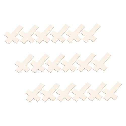 SEWOART 18 Stück Teiliges Große Naturbelassene Holzkreuz Dekorationen Blanko Vielseitig für DIY Bastelarbeiten Religiöse Feierlichkeiten Hochzeit Sichere Holzornamente für Wohn und von SEWOART