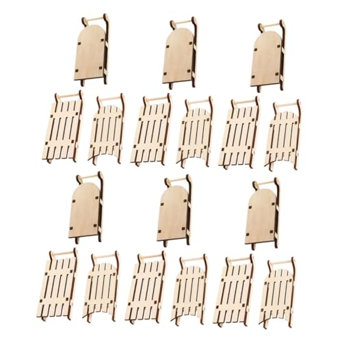 SEWOART 18 Stück Teiliges Miniatur Holz-schlitten Deko Kleiner Schlitten Anhänger für DIY Weihnachtsbaum Basteln Hochwertige Handarbeit für Festliche Dekoration und Hochzeit Feier von SEWOART
