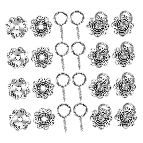 SEWOART 1Satz Ösenhaken mit Versilberte Abstandsperlen für DIY Schmuckherstellung Augenschrauben und Ösenschrauben für Armbänder und Bastelprojekte SEWOART 1Satz Ösenhaken mit Versilberte Abstandsperlen für DIY Schmuckherstellung Augenschrauben und Ösenschrauben für Armbänder und Bastelprojekte von SEWOART
