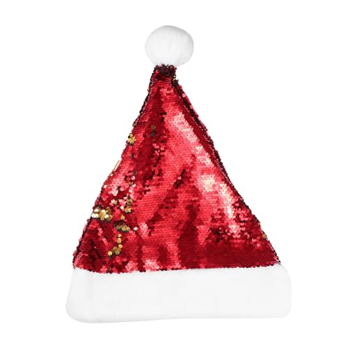 SEWOART Weihnachtsmütze Kurze Plüschmütze Glänzende Weihnachtsdekoration Doppelseitige Pailletten SEWOART Weihnachtsmütze Kurze Plüschmütze Glänzende Weihnachtsdekoration Doppelseitige Pailletten von SEWOART