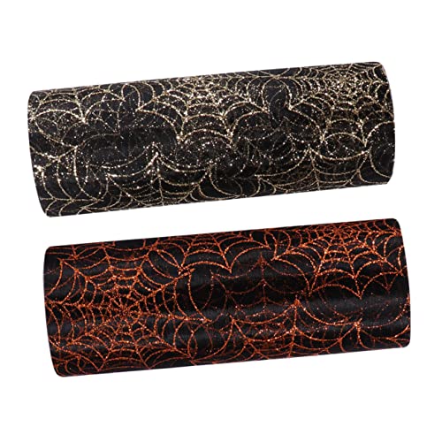 SEWOART 2 Rollen Halloween Deko Spinnen Netz Tüllband Schwarz Orange Gold Verarbeitung Langlebig Vielseitig für Partydekoration Geschenkverpackung Kränze Bastelprojekte Festliche SEWOART 2 Rollen Halloween Deko Spinnen Netz Tüllband Schwarz Orange Gold Verarbeitung Langlebig Vielseitig für Partydekoration Geschenkverpackung Kränze Bastelprojekte Festliche von SEWOART