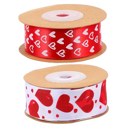 SEWOART 2 Rollen Herz-Blumenstrauß-Band seidenband ribbon Schleifenband geschenkeband unimate celebrations schwarzes Band Wickelband klebeband Blumenpaketband zartes Geschenkband Polyester von SEWOART