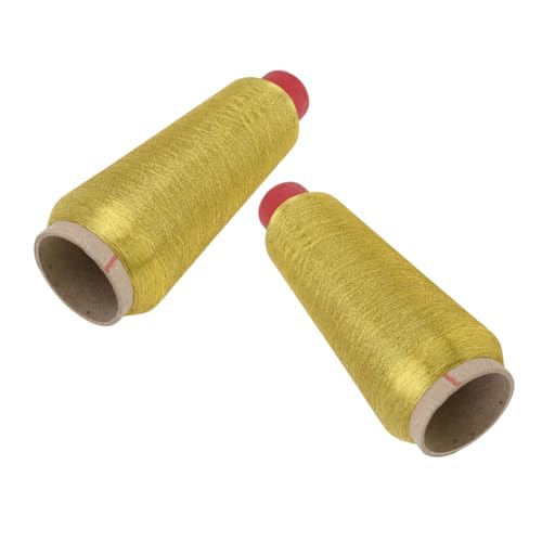 SEWOART 2 Rollen Metallic Stickgarn für Nähmaschinen Goldfarbene Stick und Kreuzstichgarn Langlebig und Vielseitig Einsetzbar für Kreative Nähprojekte und Dekoration SEWOART 2 Rollen Metallic Stickgarn für Nähmaschinen Goldfarbene Stick und Kreuzstichgarn Langlebig und Vielseitig Einsetzbar für Kreative Nähprojekte und Dekoration von SEWOART