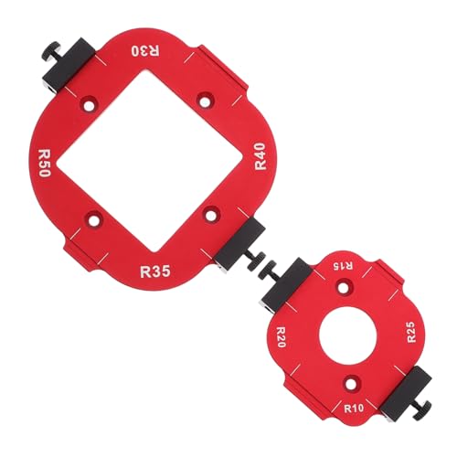 SEWOART 2 STÜCK Holzbearbeitung Rundung Radius Vorlage Schablonen Einstellbare Frässchablone für Präzises Schneiden von Runden Ecken Werkzeug für DIY Projekte und Holzarbeiten von SEWOART