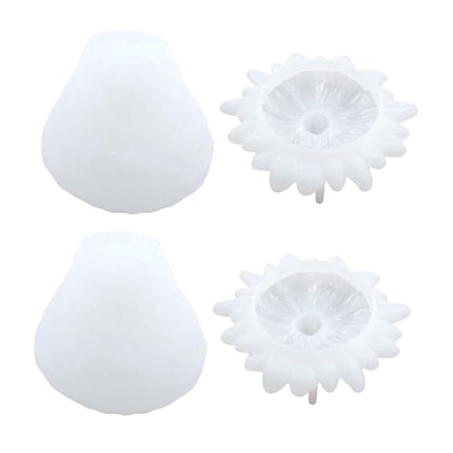 SEWOART 2 Sätze Silikonform Teilig für Epoxidharz Hitzebeständige Leicht Entformbare Obst Aufbewahrungsbox mit Deckel Niedliche Erdbeerform für DIY Bastelarbeiten und Kreative Resin von SEWOART