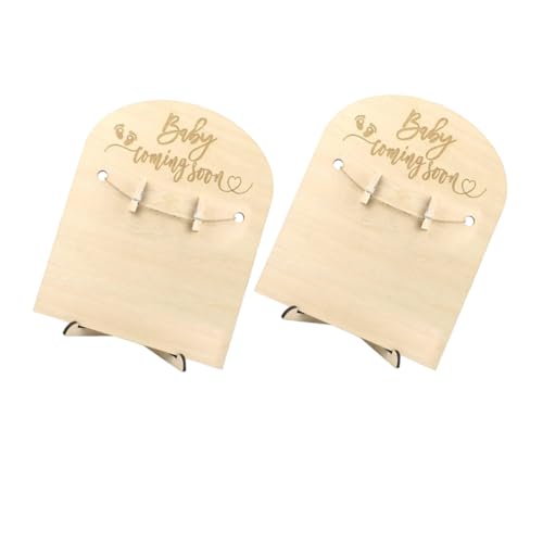 SEWOART 2 Sets Holzschild Zur Geburtsanzeige Für Babys Mit Ständer, Meilensteinkarte Für Neugeborene, Baby-foto-requisiten Für Babyparty, Kinderzimmerdekor Und Neugeborene von SEWOART