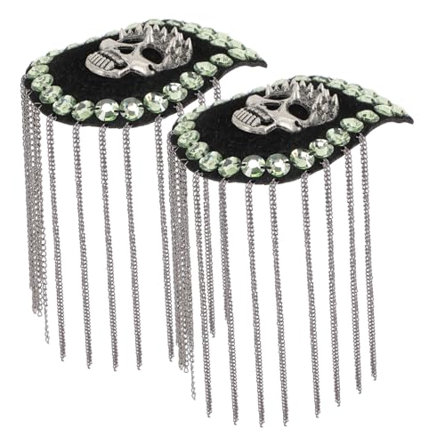 SEWOART 2 Stück Punk Skull Epauletten mit Quasten Schulterabzeichen Modische Kostümzubehör für Kostümpartys Bühnenauftritte Zeremonien Vielseitig Einsetzbar SEWOART 2 Stück Punk Skull Epauletten mit Quasten Schulterabzeichen Modische Kostümzubehör für Kostümpartys Bühnenauftritte Zeremonien Vielseitig Einsetzbar von SEWOART