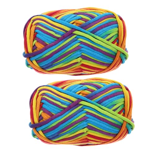 SEWOART 2 Stück Teiliges Baumwollgarn Farbverlauf Dickes Häkelgarn für Handarbeiten Komfortabel Hautfreundlich Vielseitig Verwendbar für Häkeln und Stricken von Schals und DIY Projekten von SEWOART