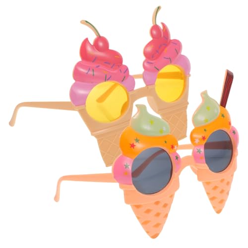 SEWOART 2 Stück Teiliges Hawaii Party Eiscreme Brillen Lustige Sommer Strand Sonnenbrille für Erwachsene Leicht Robust Einzigartiges Design als Witziges Party Accessoire für Kostüme und von SEWOART