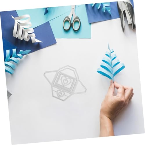 SEWOART 2 Stück Teiliges Herzbrief Metall-stanzschablonen Hintergrundrahmen Langlebige Kohlenstoffstahl-stanzformen für Scrapbooking Kartenherstellung DIY Album Vielseitig Einsetzbar von SEWOART