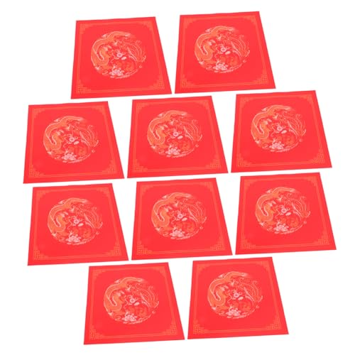 SEWOART 20 Blatt Chinesisches Neujahrs Schreibpapier Rotes Xuan Papier mit Hoher Tintenaufnahme Traditionelles Kalligraphiepapier für Frühlingsfest Dekoration Blanko Langlebig und von SEWOART