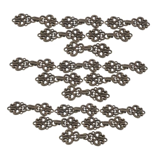 SEWOART 20 Paare Chinesische Stil Knöpfe Metall-flaggenknoten Vintage Cheongsam Knopf Verschluss Robuste Legierung für Traditionelle Kleidung Kragenclips Vielseitig für Hanfu und Mode von SEWOART